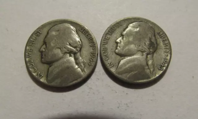 1943p 1944p Silver War Nickels