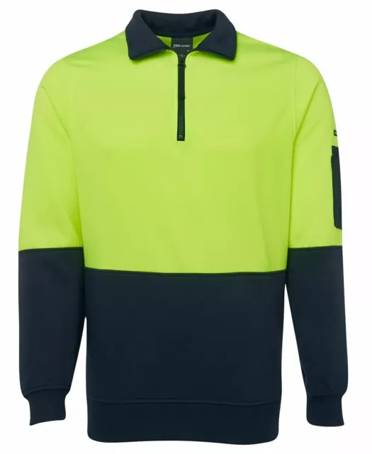 JB's Wear Hi Vis 1/2 Zip Fleecy Sweat (6HVFH)