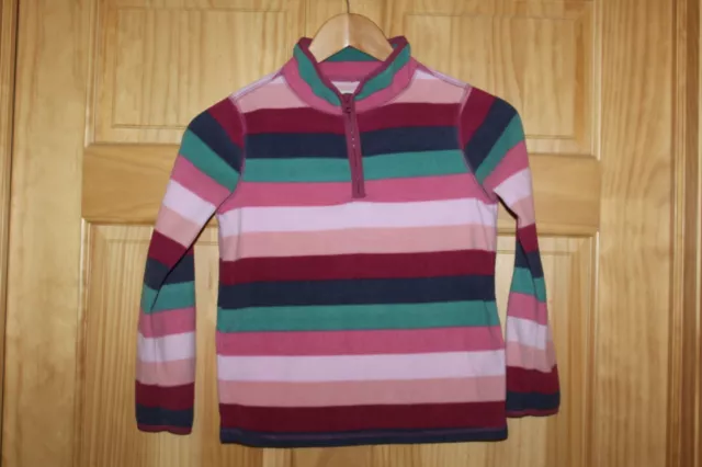 OshKosh B'Gosh Girl's Striped Soft Fleece Pullover 1/4 Zip Jacket - Kids Size 8