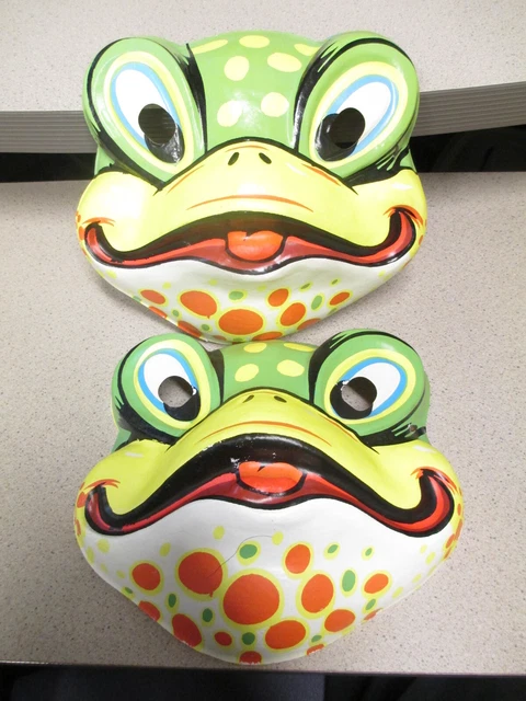 halloween mask FROG cartoon 1960s bullfrog (1 item unused, not both)