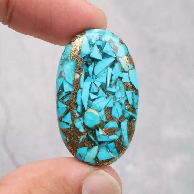 Loose Natural Copper Turquoise 31.4 Ct. Oval Cabochon Stone Certified