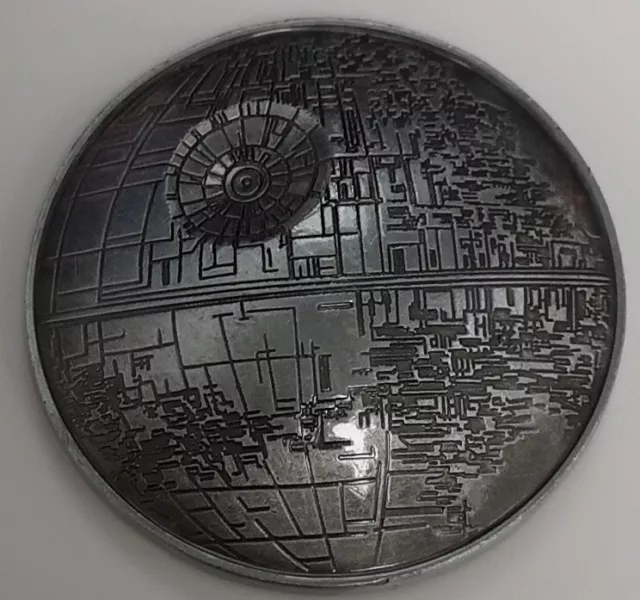 Moneda de Plata Estrella de la Muerte de Star Wars Darth Vader Ciencia Fi Fantasía Antigua De Colección Retro Reino Unido 3