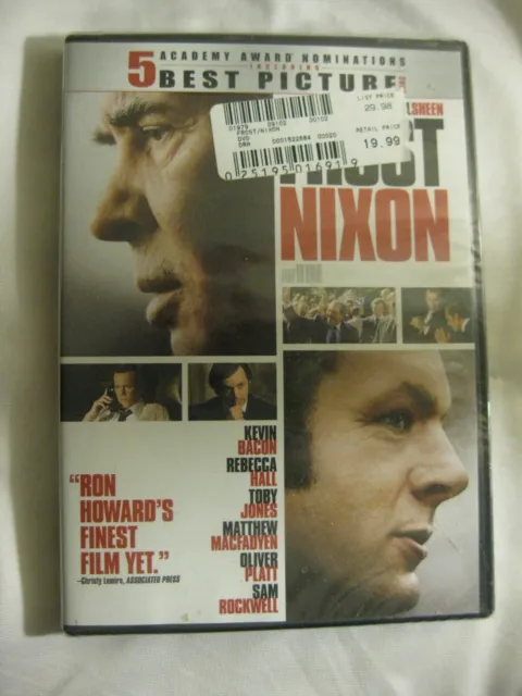 Frost Nixon DVD Kevin Bacon, Sam Rockwell A Ron Howard film 5 Academy Award Nom.