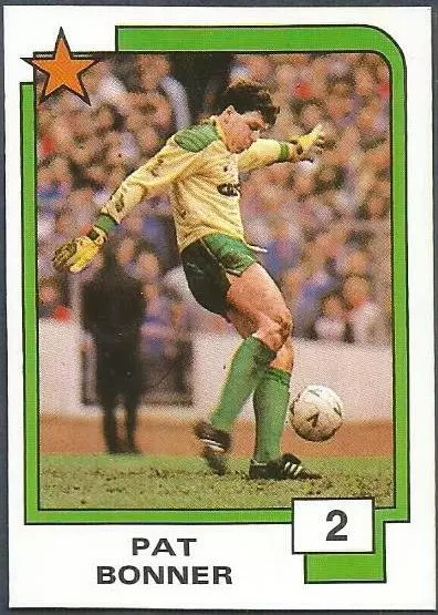 Panini Soccer Superstars 1988- #002-Celtic-Pat "Packie" Bonner