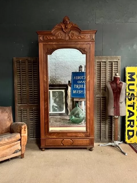 Antique French Armoire / French One Door Wardrobe / Antique French Wardrobe