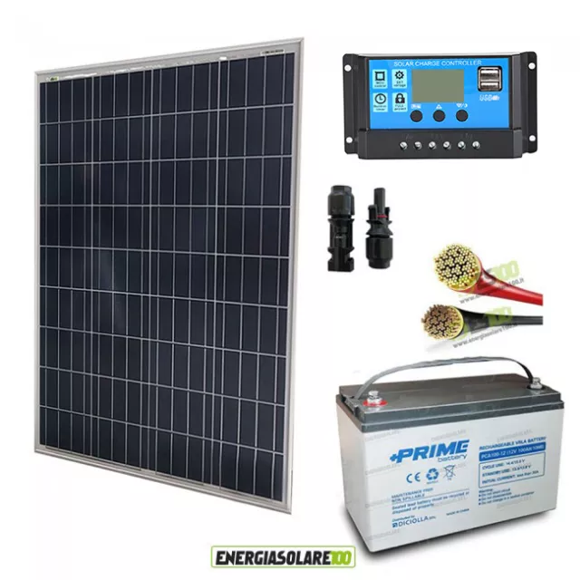 Kit solaire photovoltaique autonome avec panneau 200W 12V convertisseur pur  sinus 1000W 220V batterie AGM 200Ah régulateur NVsolar