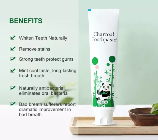 Organic Activated Charcoal Teeth Whitening Toothpaste. Fluoride Free. UK seller.
