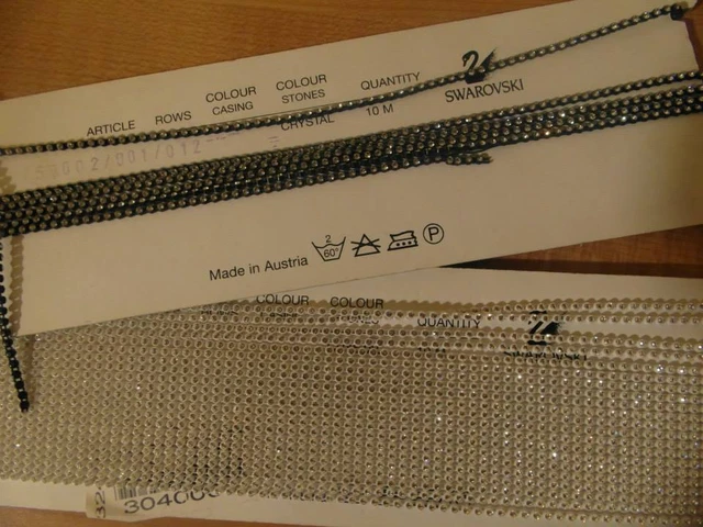 *Atheliercortez*Filo Bordura Nastro Swarovsky 2Mm Nero Bianco Cristal Oktant-50%