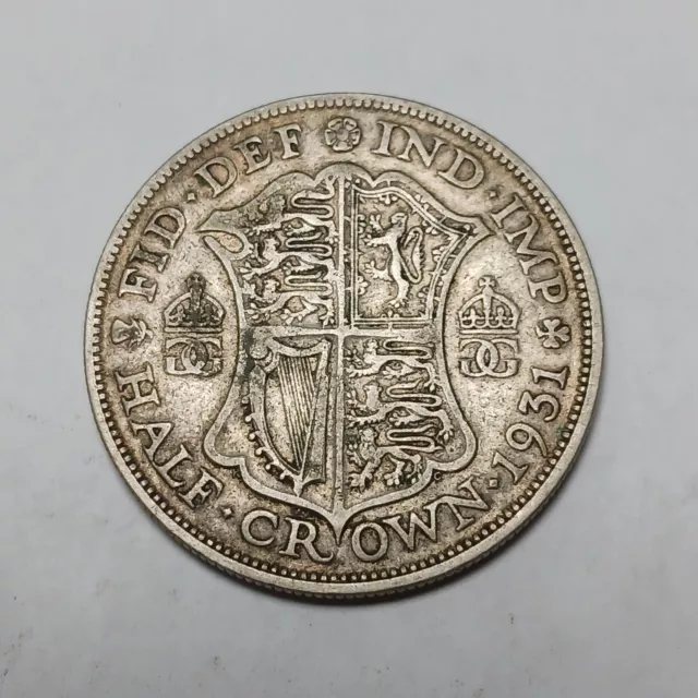 1931 Great Britain 1/2 Crown - Silver Coin - George V - Half Crown