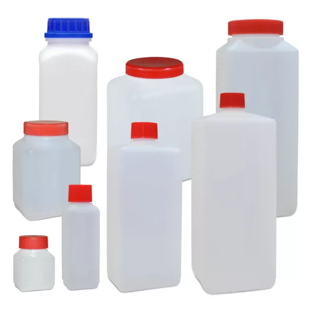 Plastikflasche Vierkantflasche  Kunststoffflasche Weithalsflasche Leerflasche