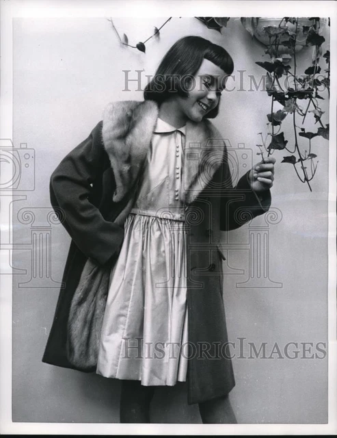 1957 Media Photo London England A vicuna child's coat modeled