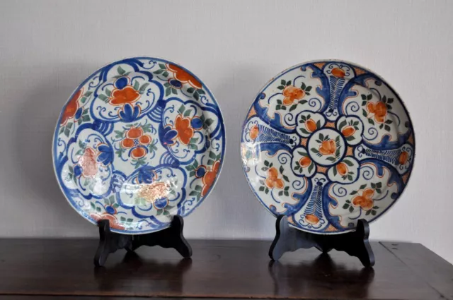 Deux assiettes en faience de Delft - XVIIIème siècle