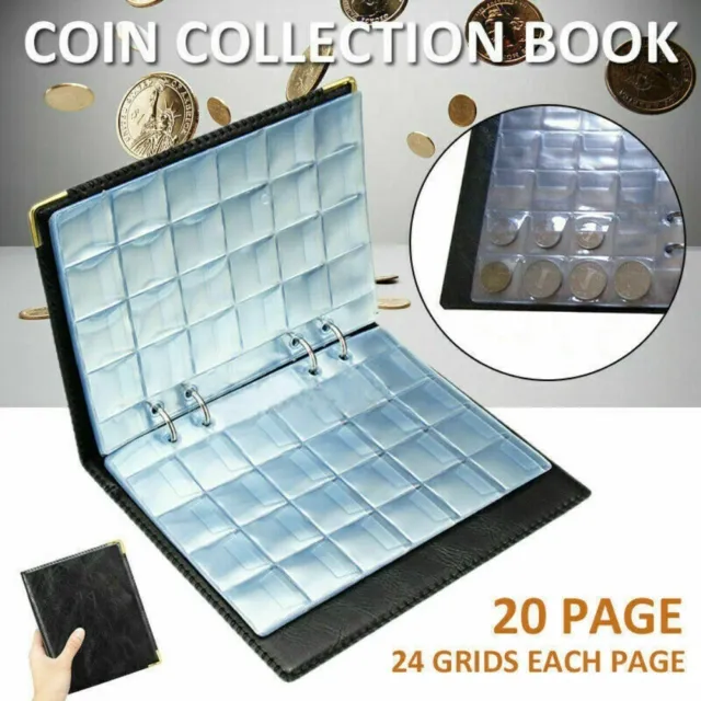480Pieces OPP Inner Page Album Coin Coins Storage Holder  Book Scrapbook