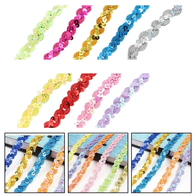 Elevate Your Style with Sparkling Wavy Sequin Lace Strips Multiple Colors