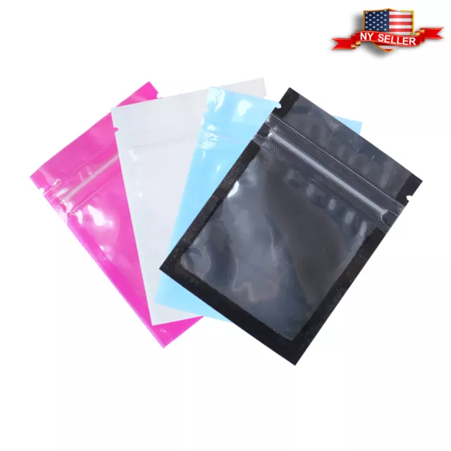 100PCS Variety of Clear/Colors Flat Poly QuickQlick™ Bags 6.5x9cm (2.5x3.5")