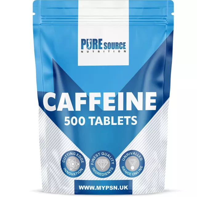 Pure Caffeine 200mg -500 Tablets Pre Workout Pharmaceutical Grade Energy Focus