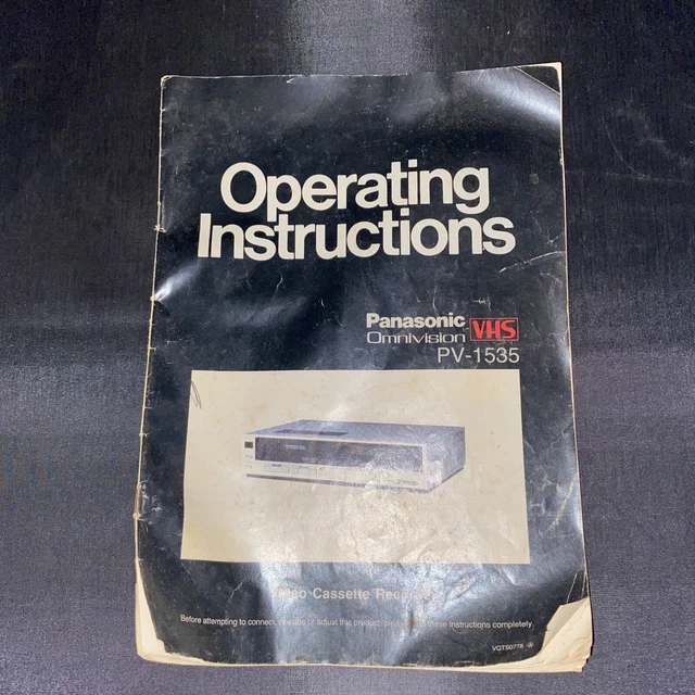 PANASONIC PV1535 VHS VCR Recorder Omnivision Operating Instructions