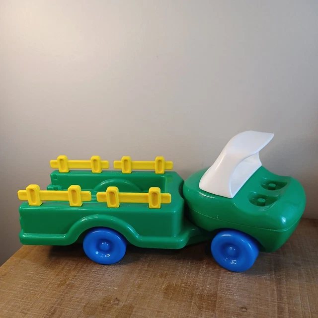 Vintage little tikes toddle tots green farm truck tractor hauler little