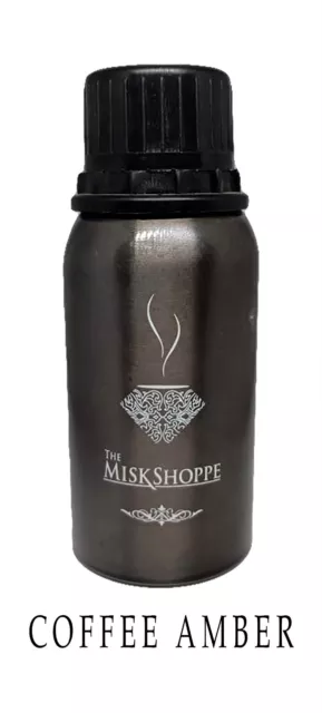 Aceite de perfume concentrado ámbar The Misk Shoppe café 3,4 oz | 100 ml de aceite.