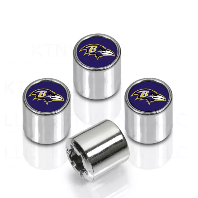 New NFL Baltimore Ravens Car Truck Chrome Finish Tire Valve Stem Caps Covers