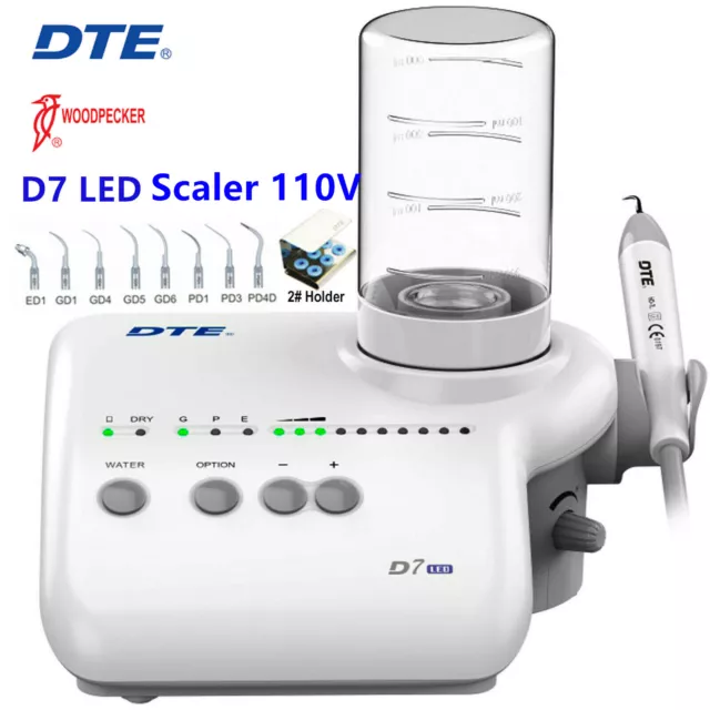 Woodpecker DTE D7 LED Dental Ultrasonic Piezo Scaler HD-7L Handpiece with 8 Tips 3