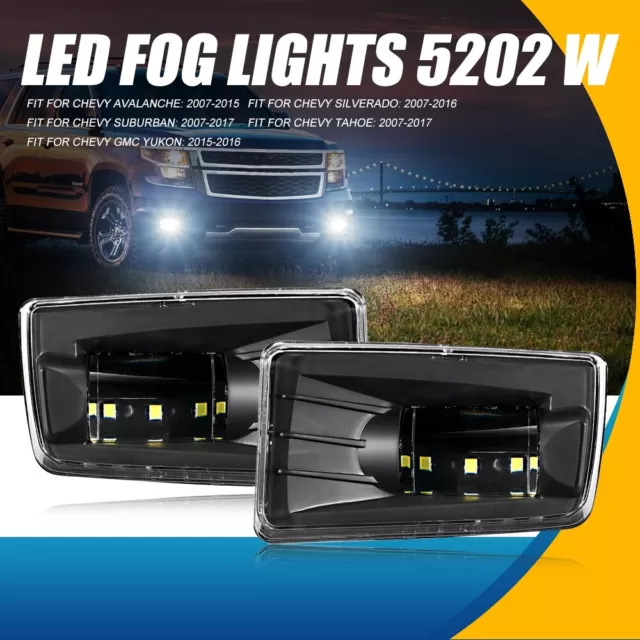 AUXBEAM 2X Front LED Fog Light For Chevrolet SILVERADO SUBURBAN TAHOE GMC YUKON