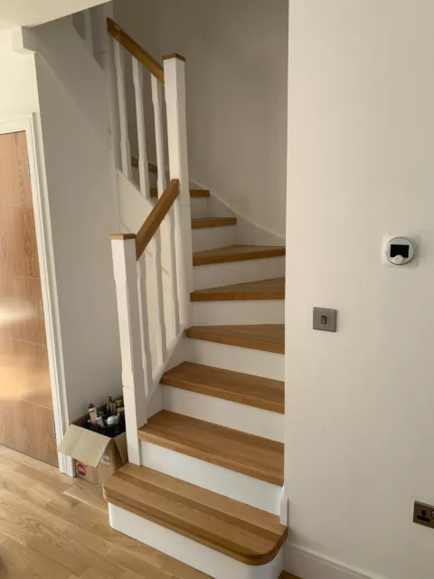 12 stairs cladding - system2 - oiled oak treads and  white mdf risers