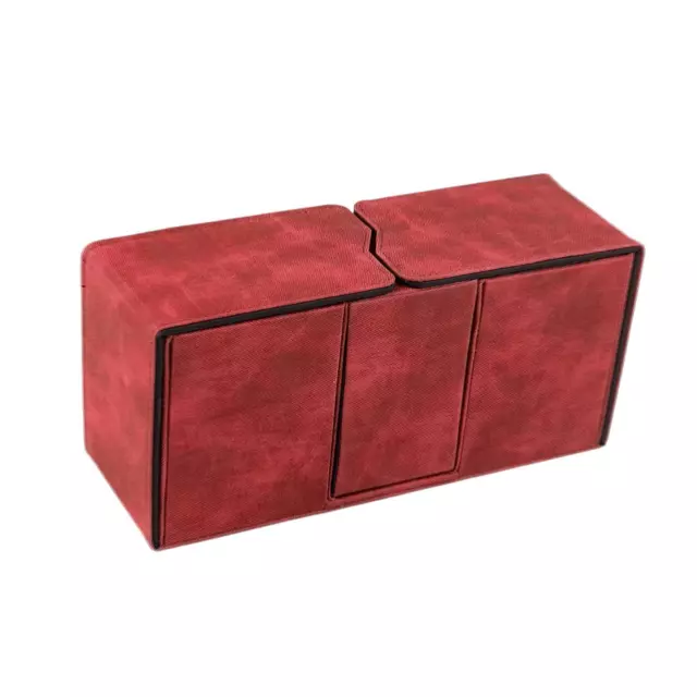 200 Trading Card Deck Box Large Capacity Storage Card Box for Trading Card Red