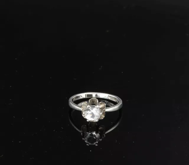 925 Anillo de Plata, Anillo Mujer Con Piedra Circonita, Talla 56 ,Buen Estado