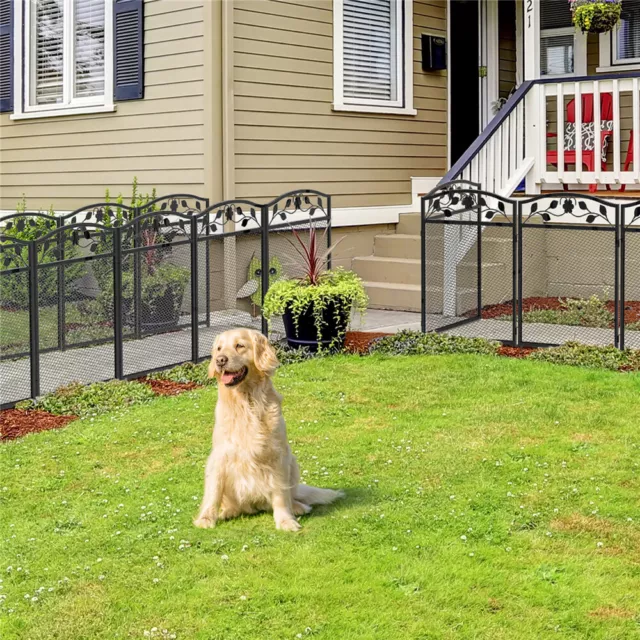 Bingopaw 5PC Wrought Iron Decorative Garden Fence Outdoor Animal Playpen Barrier 3