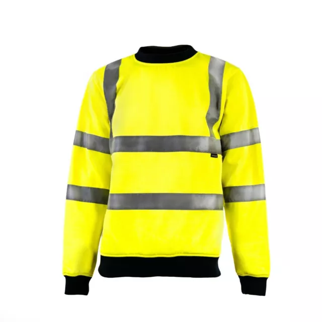 Hi Viz Vis High Visibility Crew Neck Sweatshirt Work Safety Jumper
