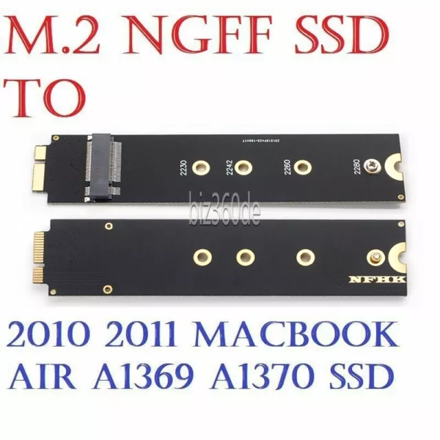 M.2 B-Key NGFF SATA SSD auf 2010/2011 Macbook Air 6+12 Pin SSD Adapter Converter