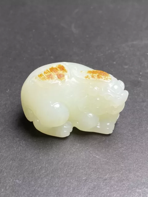 Chinese Exquisite Handmade Brave Troops carving Hetian Jade Statue