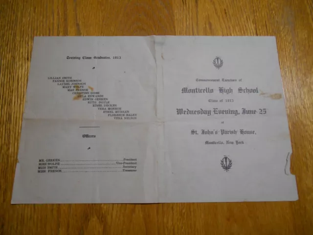 1913 Monticello NY High School Commrncement Graduation St John's Parish House 2