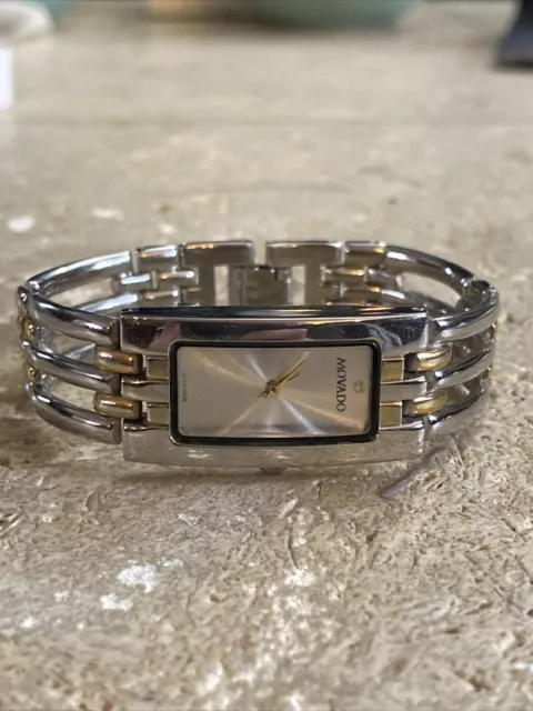 Movado Swiss Quartz Two-Tone Stainless Steel MOP Watch Needs Battery #2968