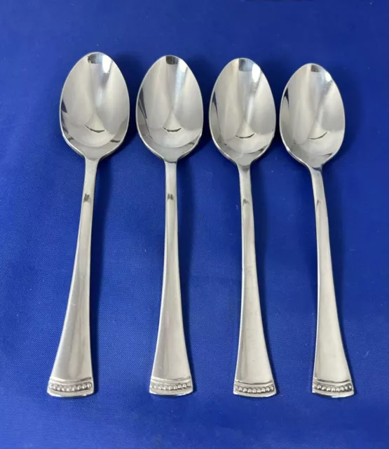 Lenox PORTOLA Place Oval Soup Spoons 7 1/8” Stainless Flatware Set Of 4