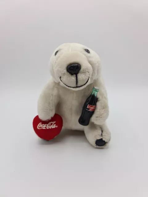 Vintage Coca Cola Eisbär Plüsch mit kleiner Cola Flasche - Kuscheltier - Bär