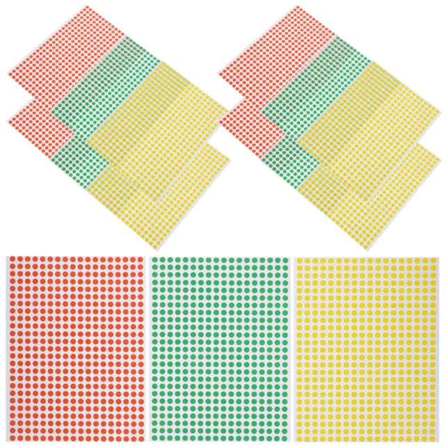 15 Sheets Tofficu Colored Dot Stickers for Office & Classroom-SO