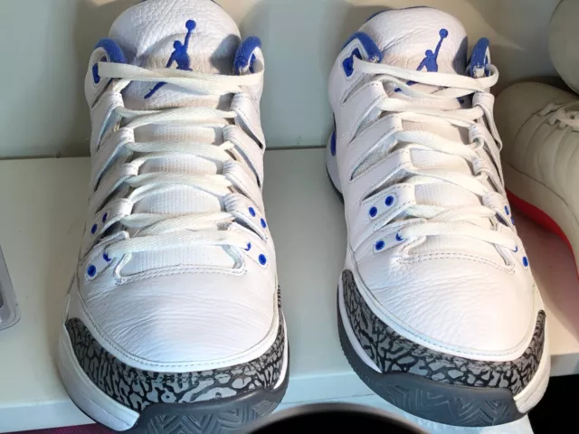 Nike Zoom Vapor Aj3 Air Jordan 3 Tennis White-Racer Blue-Blk Sz 14 [Dv9367-100]