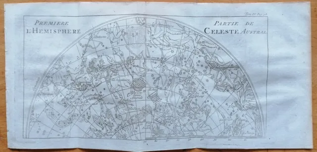 Astronomy Celestial Map Celeste Austral  - Original Engraved Map - 18th century