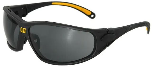 CAT Tread Safety Glasses Sunglasses Black Frame Smoke Anti-Fog Lens Z87.1+