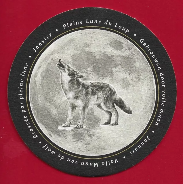 Sous Bock neuf viltje, coaster  PAIX DIEU, PLEINE LUNE DU LOUP, JANVIER, RARE