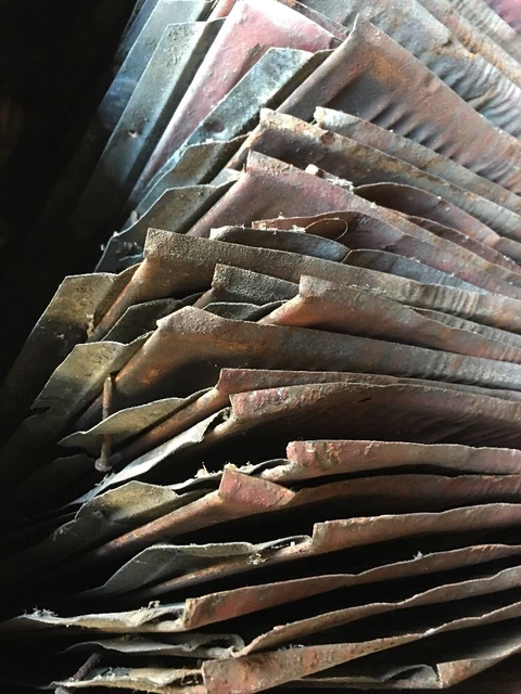 Antique Pressed Tin Metal Reclaimed Wall Roof Ceiling Tiles 9 X 14 Red 12