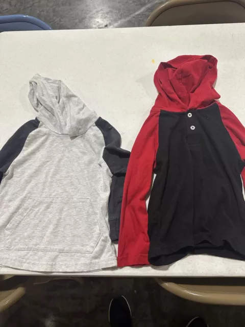 Lot Of 2 Toddler Boys Long Sleeve Hooded Shirts Granimals size 3T & 4T