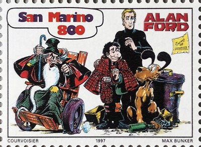 Autocollant Alan Ford Max Bunker Mon Ami Timbre Vintage 80s Original 