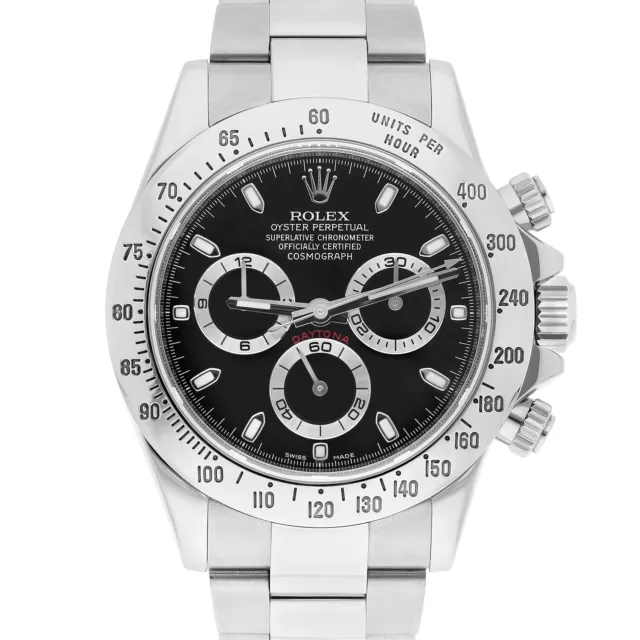 Rolex Cosmograph Daytona Stainless Steel 40mm Black Men's Watch 116520