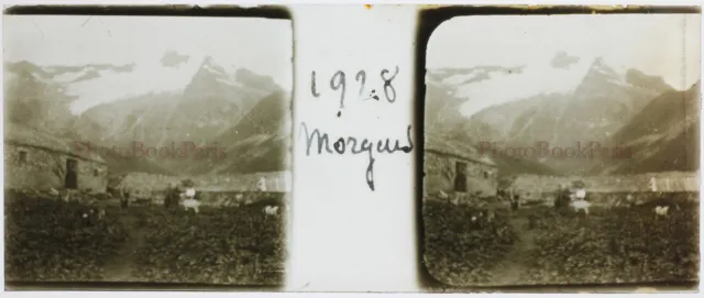 France or Spain Pyrenees Montagne 1928 Photo Stereo Glass Plate Vintage 2