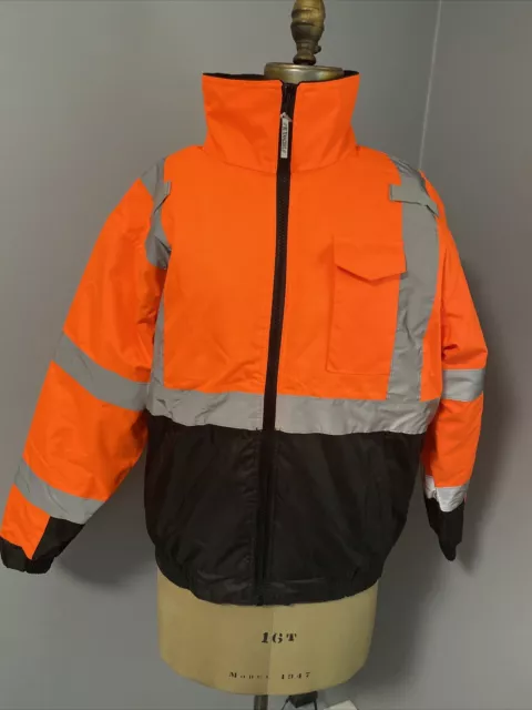 Ergodyne GloWear 8377 Type R Class 3 Quilted Bomber Jacket, Orange MEDIUM