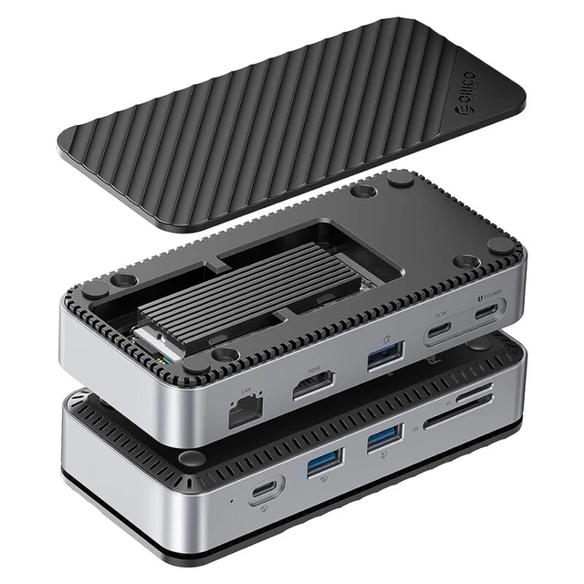 Station D'accueil USB-C 10-en-1 ORICO Avec Boîtier SSD M.2 NVMe - HDMI 4K, PD 100W, Ventilateur