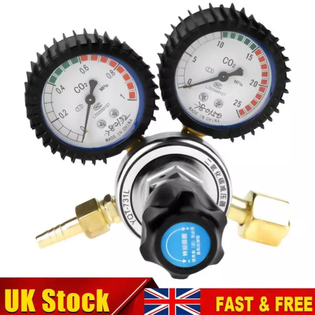 CO2 Gas Bottle Regulator Carbon Dioxide CO2 Welding Pressure Regulator Gauge